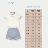Bộ quần áo cộc tay bé trai bé gái Bons99 dễ thương chất liệu Pettit thoải mái cho bé BONPT43