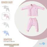 Bộ dài tay cài chéo Bons99 chất liệu pettit mềm mịn thoáng mát cho bé từ 0-6 tháng BONPT036