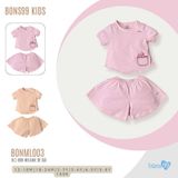 Bộ cộc tay Bons99 chất liệu Melanie mềm mát thoải mái cho bé gái từ 12 tháng BONML03