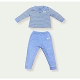 Bộ quần áo cổ trụ dài tay Bons99 chất liệu Modal (gỗ sồi) kẻ mềm mát thoải mái cho bé BONMD066