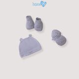 Set bao tay bao chân mũ Bons99 chất liệu sợi tre thoáng mát thoải mái cho bé từ 0-6 tháng BONPK003
