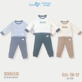 Bộ quần áo dài tay cho bé Bons99 chất nỉ cotton hình gấu, nhiều màu sắc cho bé BONNL046