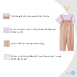 Bộ quần áo yếm Bons99 chất liệu sợi tre co giãn thoải mái cho bé từ 9 tháng đến 4 tuổi BONTK007