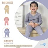 Bộ nỉ dài tay Bons99 hình Mickey phối kẻ thoải mái giữ ấm cho bé từ 6 tháng đến 4 tuổi BONNC028