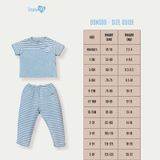Bộ áo ngắn quần dài Bons99 chất liệu Modal kẻ mềm mát thoải mái cho bé từ 6 tháng tới 4 tuổi BONMD060