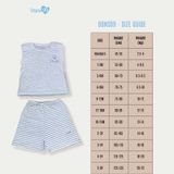 Bộ ba lỗ cộc tay Bons99 chất liệu Modal kẻ mềm mát thoải mái cho bé từ 6 tháng BONMD056