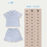 Bộ cộc tay Bons99 chất liệu Modal kẻ mềm mát thoải mái cho bé từ 6 tháng tới 4 tuổi BONMD058
