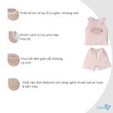 Bộ ba lỗ cộc tay Bons99 chất liệu Melanie mềm mát thoải mái cho bé trai từ 12 tháng BONML02