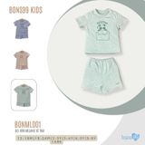 Bộ cài vai cộc tay Bons99 chất liệu Melanie mềm mát thoải mái cho bé trai từ 12 tháng BONML01