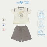 Bộ cộc tay cao cấp Bons99 chất liệu sợi tre thoáng mát thoải mái cho bé từ 9 tháng tới 6 tuổi BONBB061