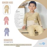 Bộ nỉ dài tay Bons99 hình Mickey phối kẻ thoải mái giữ ấm cho bé từ 6 tháng đến 4 tuổi BONNC028