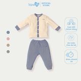 Bộ dài tay cài giữa Bons99 chất liệu nỉ mềm mịn nhiều màu sắc cho bé từ 0-6 tháng BONNC023
