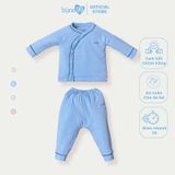 Bộ dài tay cài chéo Bons99 chất liệu pettit mềm mịn thoáng mát cho bé từ 0-6 tháng BONPT036