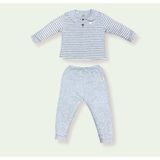 Bộ quần áo cổ trụ dài tay Bons99 chất liệu Modal (gỗ sồi) kẻ mềm mát thoải mái cho bé BONMD066