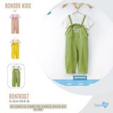 Bộ quần áo yếm Bons99 chất liệu sợi tre co giãn thoải mái cho bé từ 9 tháng đến 4 tuổi BONTK007