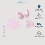 Set bao tay bao chân mũ Bons99 chất liệu sợi tre thoáng mát thoải mái cho bé từ 0-6 tháng BONPK003