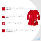 Váy liền dài tay Bons99 chất liệu sợi tre mềm mịn cho bé gái từ 6 tháng đến 4 tuổi BONBB019