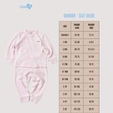 Bộ nỉ bông cài chéo Bons99 mềm mịn giữ ấm cho bé từ 0-6 tháng BONNL033