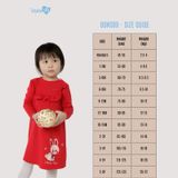 Váy liền dài tay Bons99 chất liệu sợi tre mềm mịn cho bé gái từ 6 tháng đến 4 tuổi BONBB019