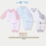 Bộ nỉ cho bé trai bé gái Bons99 bộ dài tay cổ trụ nhiều màu sắc cho bé BONNL042