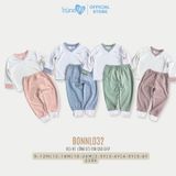 Bộ nỉ dài tay bé trai bé gái Bons99 áo cổ tim nhiều màu sắc cho bé từ 6 tháng đến 4 tuổi BONNL032