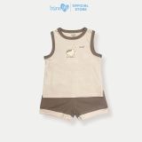 Bộ quần áo ba lỗ Bons99 dễ thương chất liệu bột gỗ thoải mái BONBG001