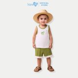 Bộ quần áo ba lỗ Bons99 dễ thương chất liệu bột gỗ thoải mái BONBG001