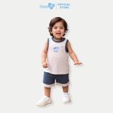 Bộ quần áo ba lỗ Bons99 dễ thương chất liệu bột gỗ thoải mái BONBG001
