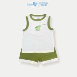 Bộ quần áo ba lỗ Bons99 dễ thương chất liệu bột gỗ thoải mái BONBG001