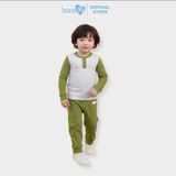 Bộ quần áo cổ trụ dài Bons99 dễ thương chất liệu bột gỗ thoải mái BONBG005