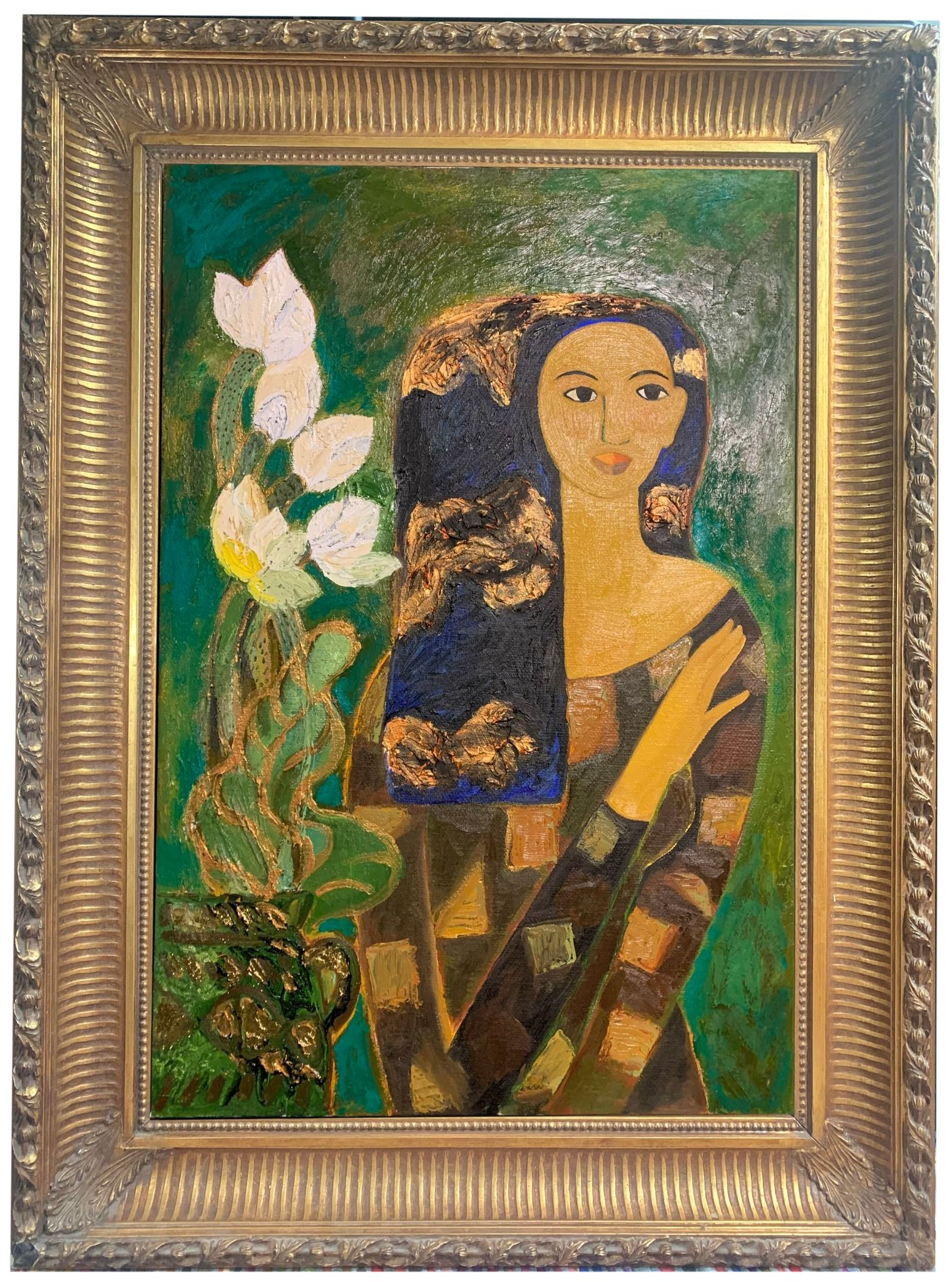  The girl with lotus 
