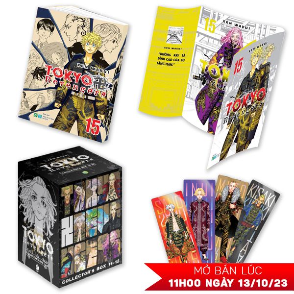 Tokyo Revengers - Tập 15 - Bản Đặc Biệt Có Box - Tặng Kèm Collector’s Box + Bìa Áo Đặc Biệt + Bìa Hai Mặt + Set 4 Rainbow Bookmark Hai Mặt