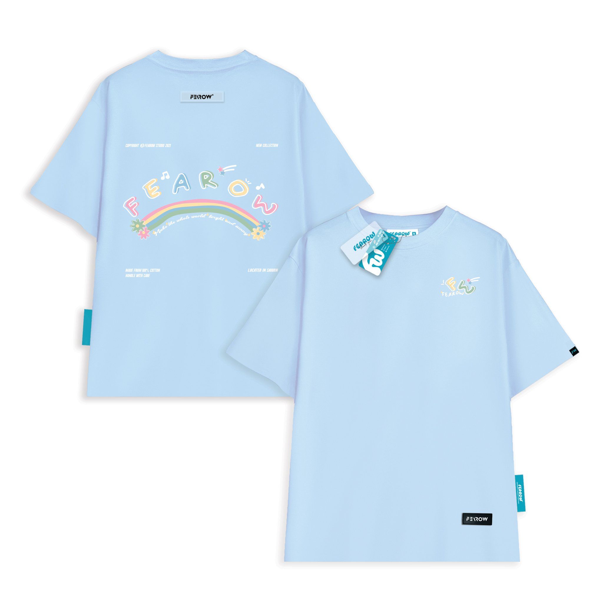 Sweet Rainbow Tee - Sky Blue