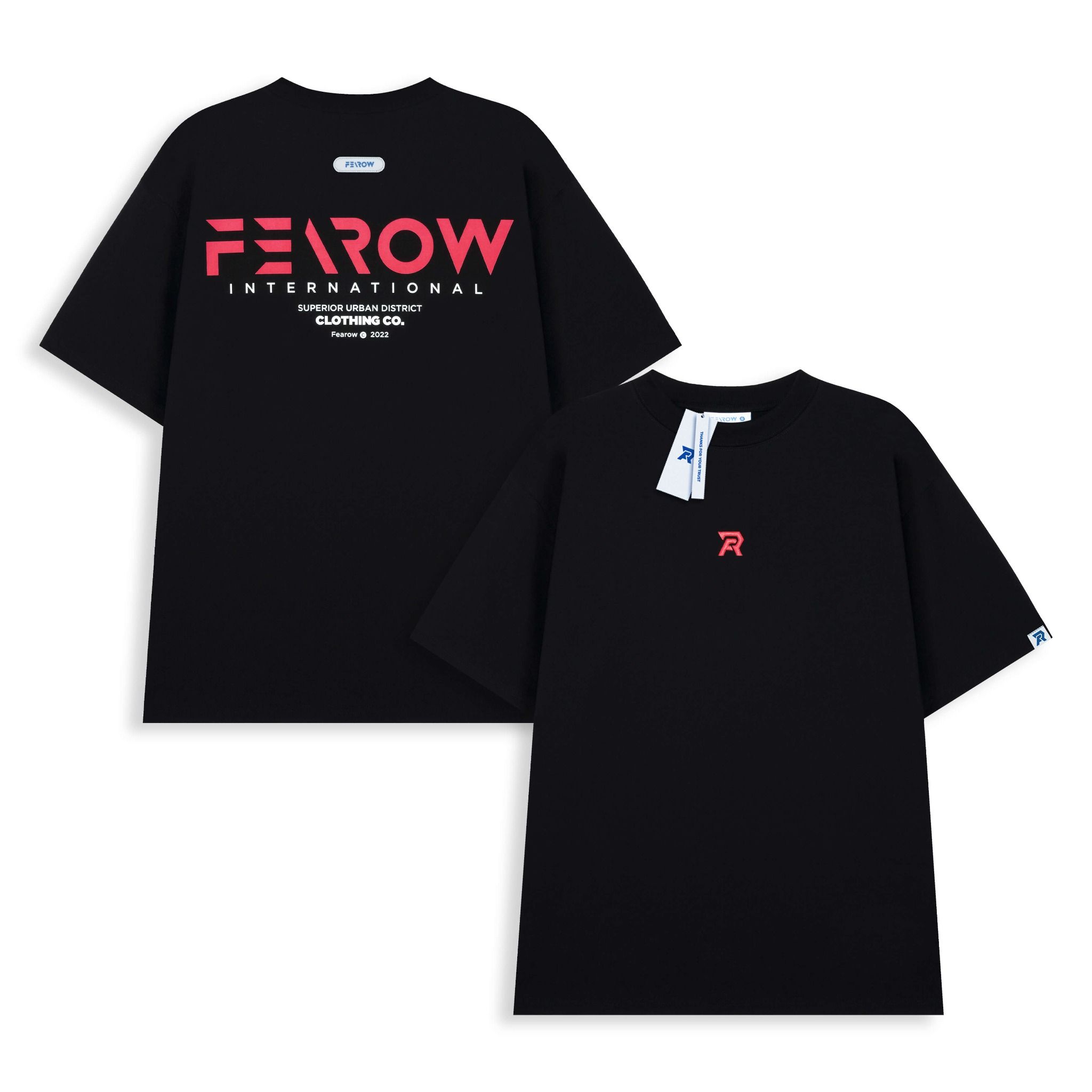RED TEXT TEE / BLACK COLOR
