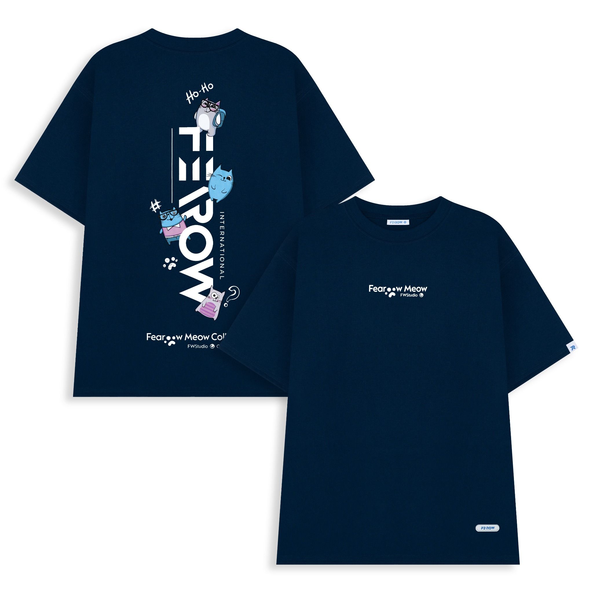 Fearow Meow Walking Tee / Navy Peony