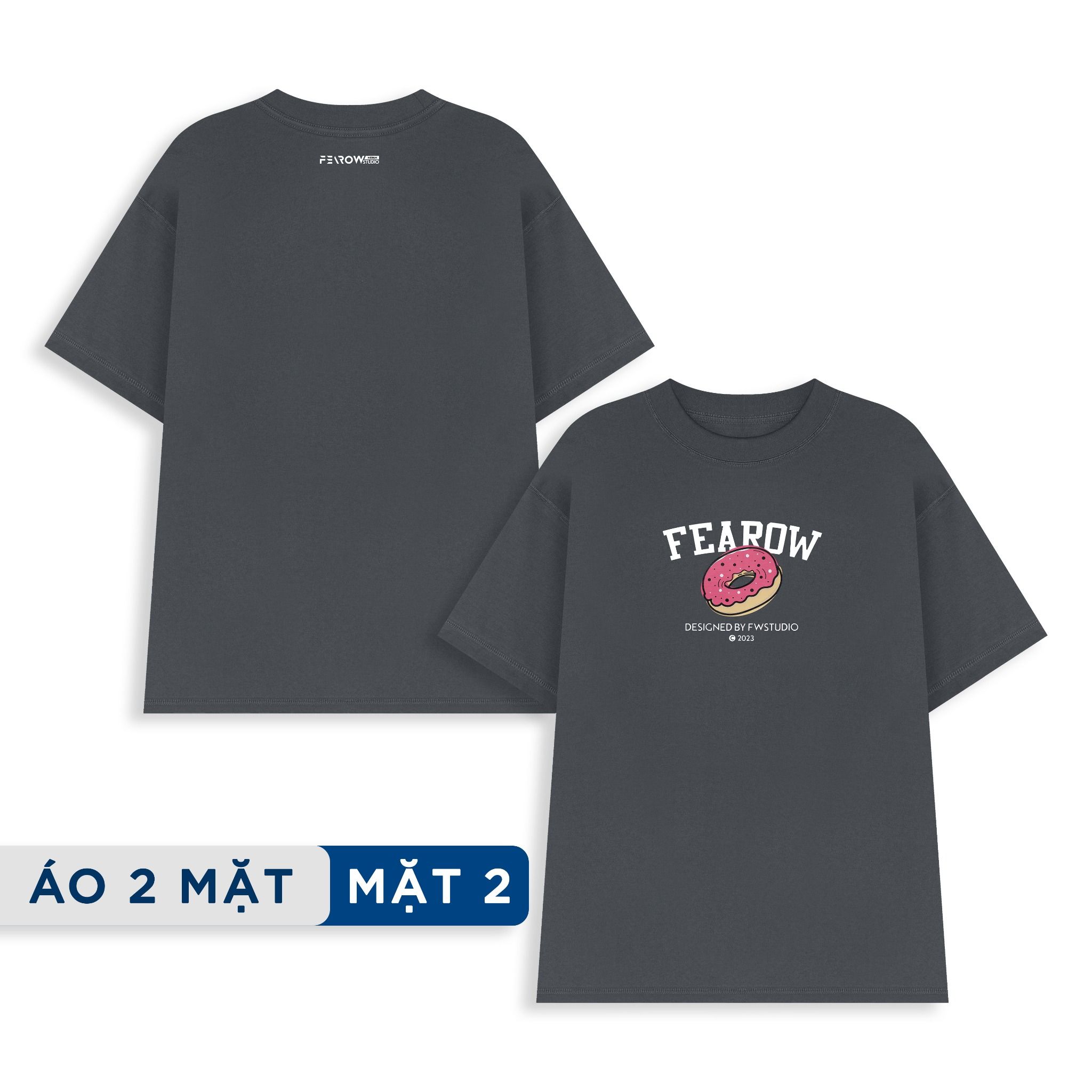 Fearow Double Tee Collection - Donut / Gray Pinstripe