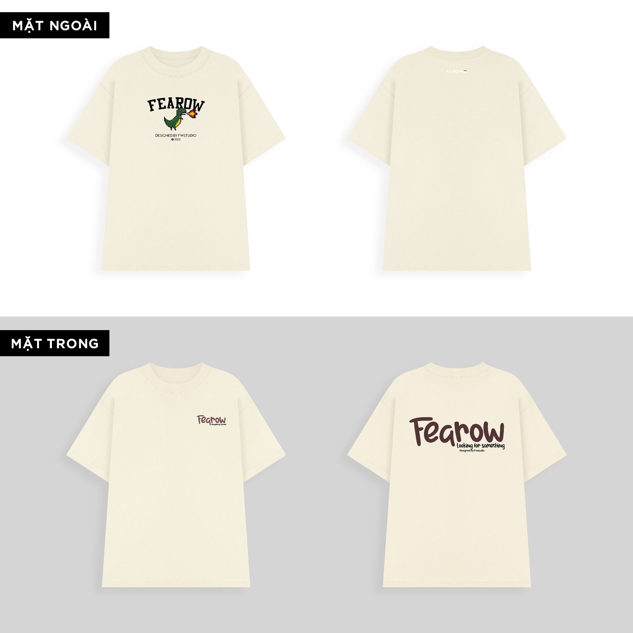 Fearow Double Tee Collection - Dinosaur / Whitecap Gray