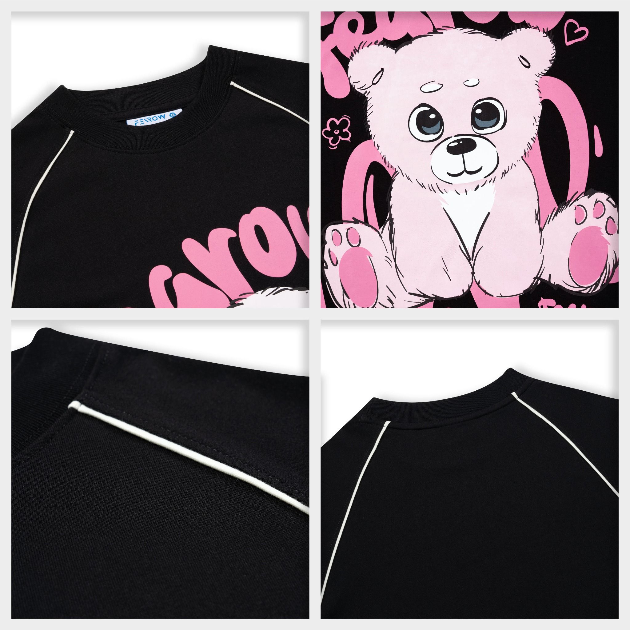 Áo Thun Fearow Cutie Bear / Black