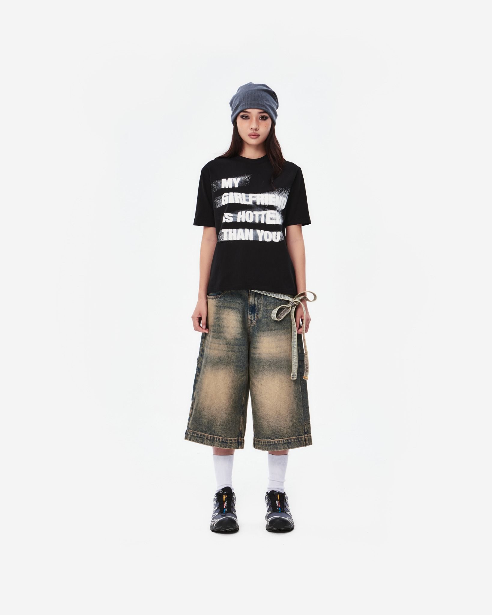 BSJ1 - 'VIDA ESTATICA' BAGGY JORTS - SAND BLUE