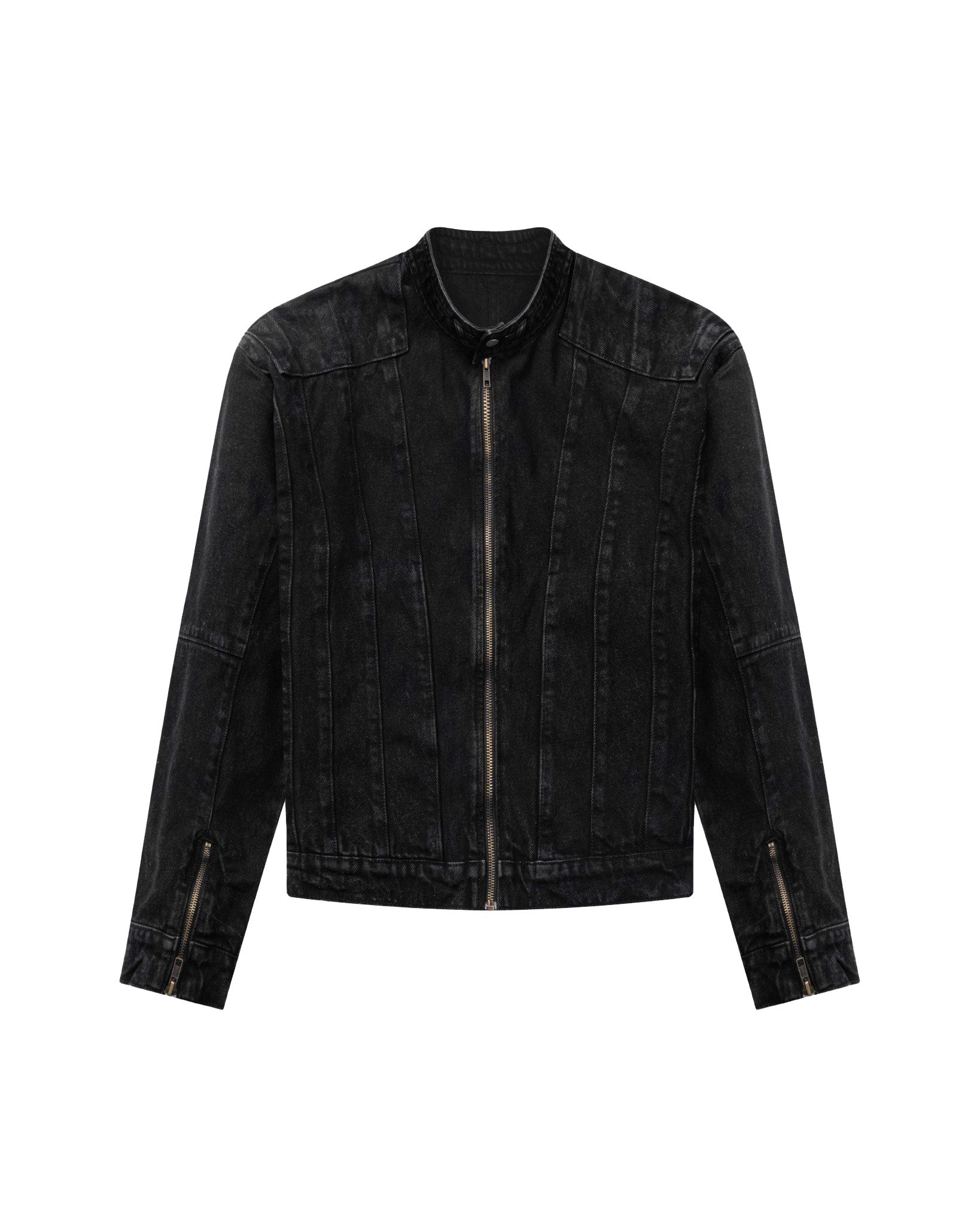 JKD1 - SI BON BIKER DENIM JACKET - BLACK