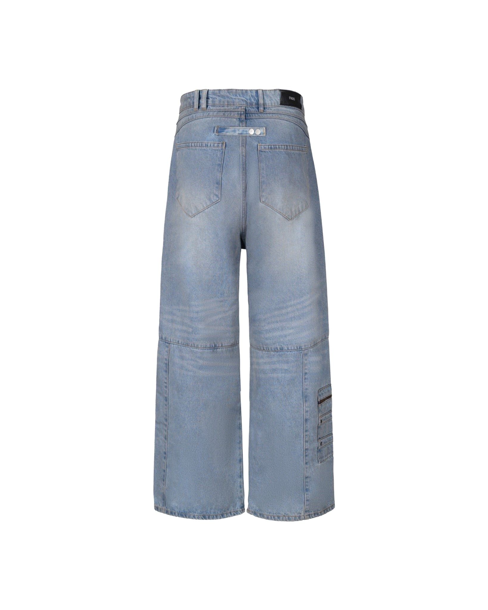 ERG15 - 'SI BON' DISTRESSED CARGO JEANS - LIGHT BLUE