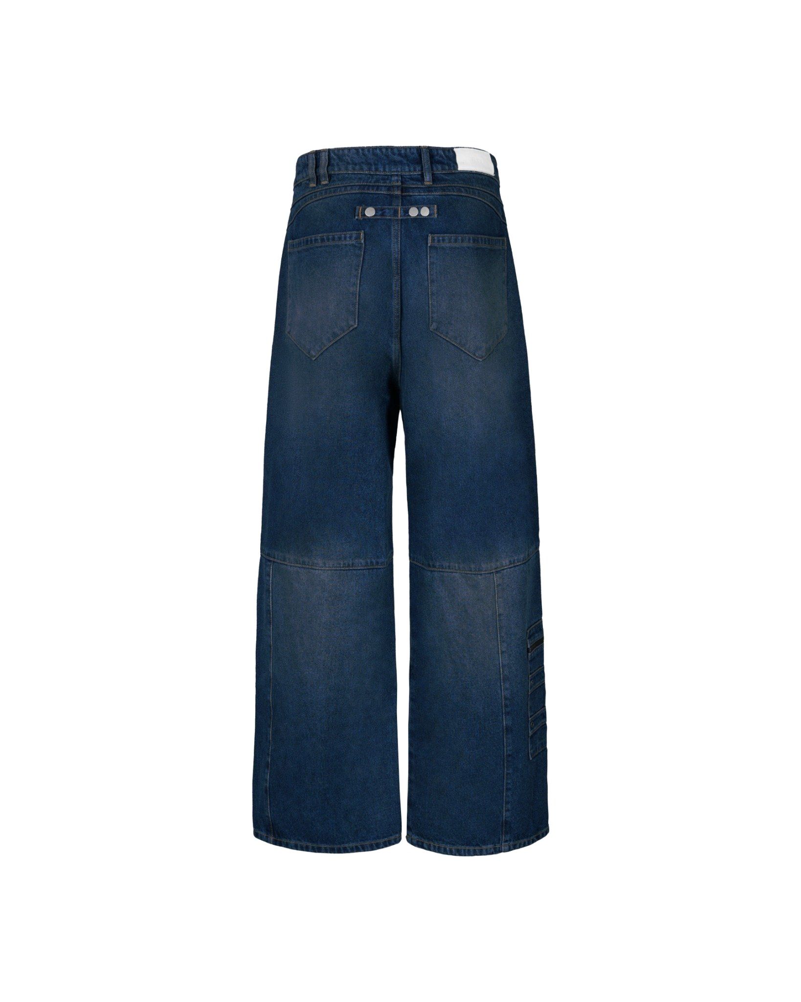 ERG14 - 'SI BON' DISTRESSED CARGO JEANS - DARK BLUE
