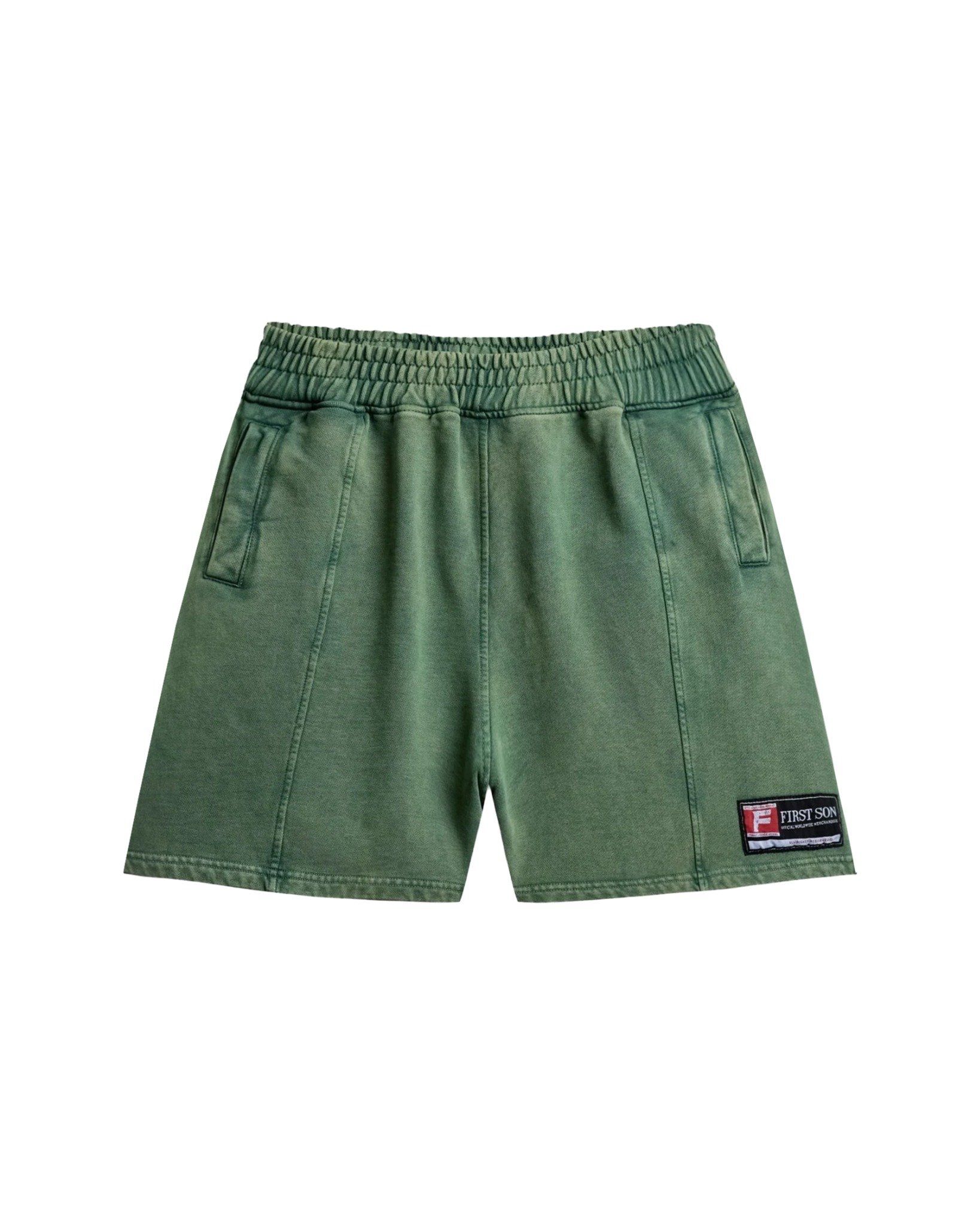 SNW2 - 'ACTIVE' WASHED SHORTS - GREEN MOSS