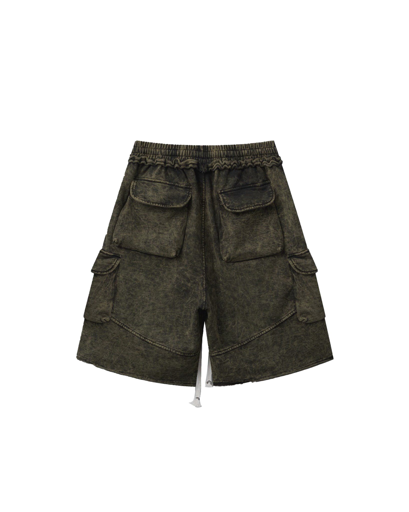 SNC7 - 'INTROVERSE' WASHED CARGO SHORTS - OLIVE