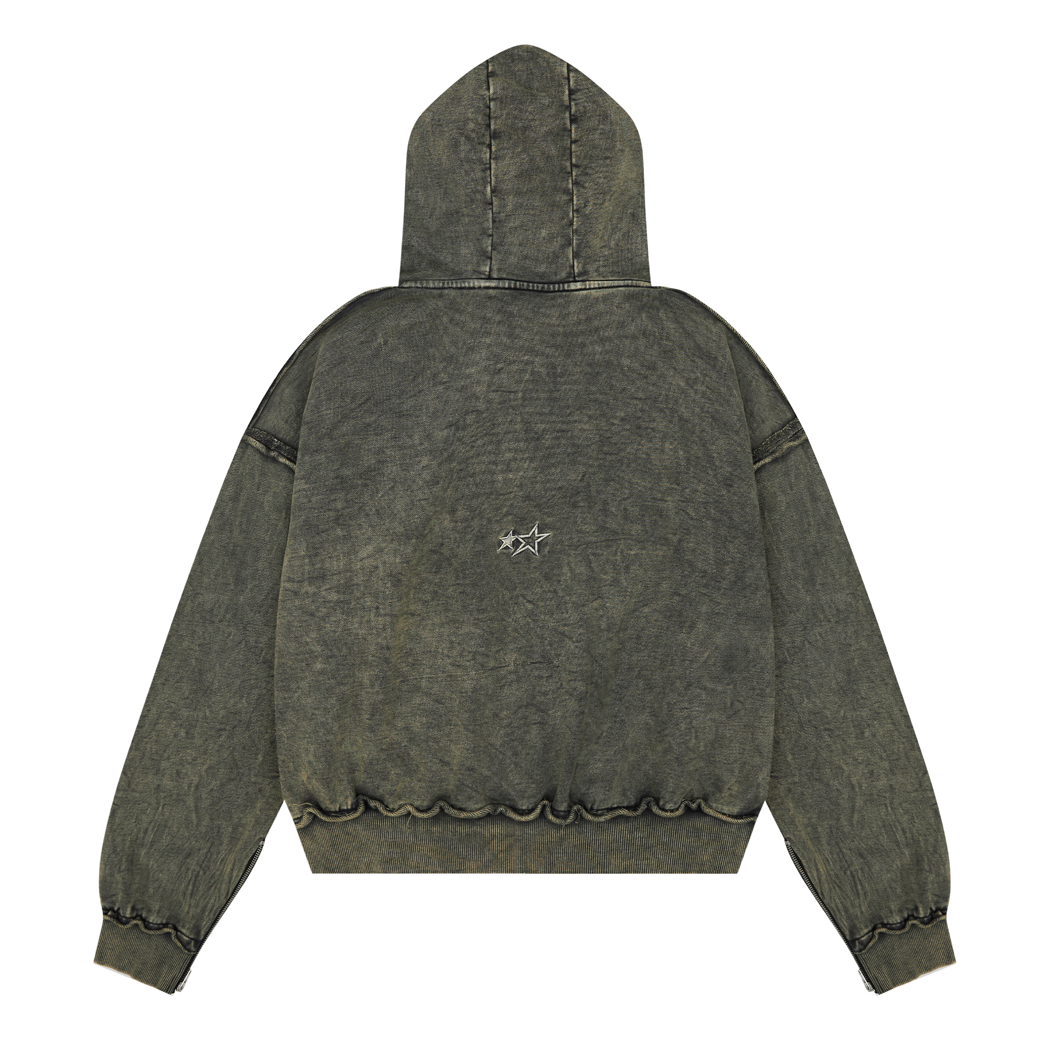 HDW2 - FNOS RÉVOLTE WASHED HOODIE - OLIVE WASH