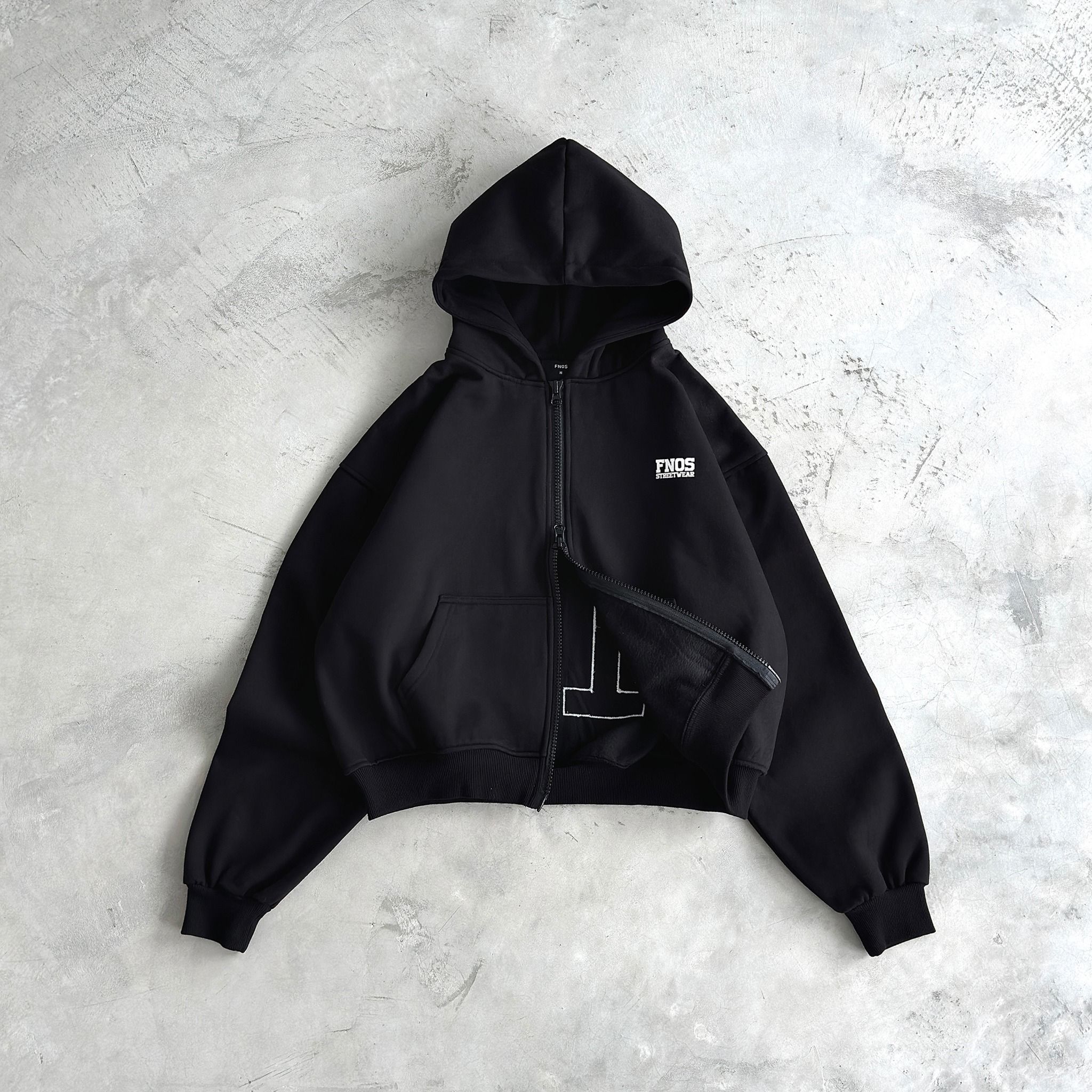 HD10 - BALANCE NUMBER DOUBLE ZIP HOODIE - BLACK