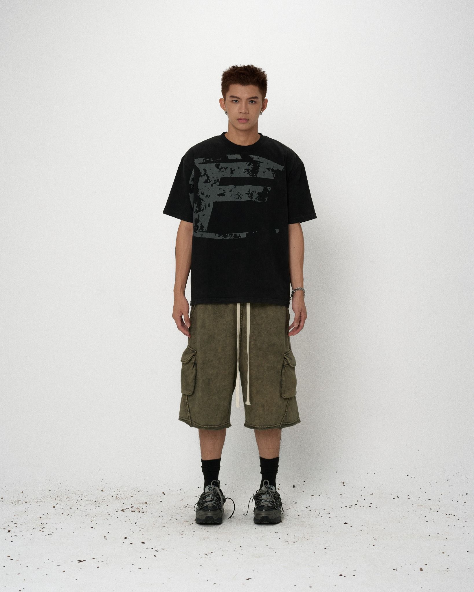TWG27 - FNOS OVERPRINT VINTAGE TEE - BLACK