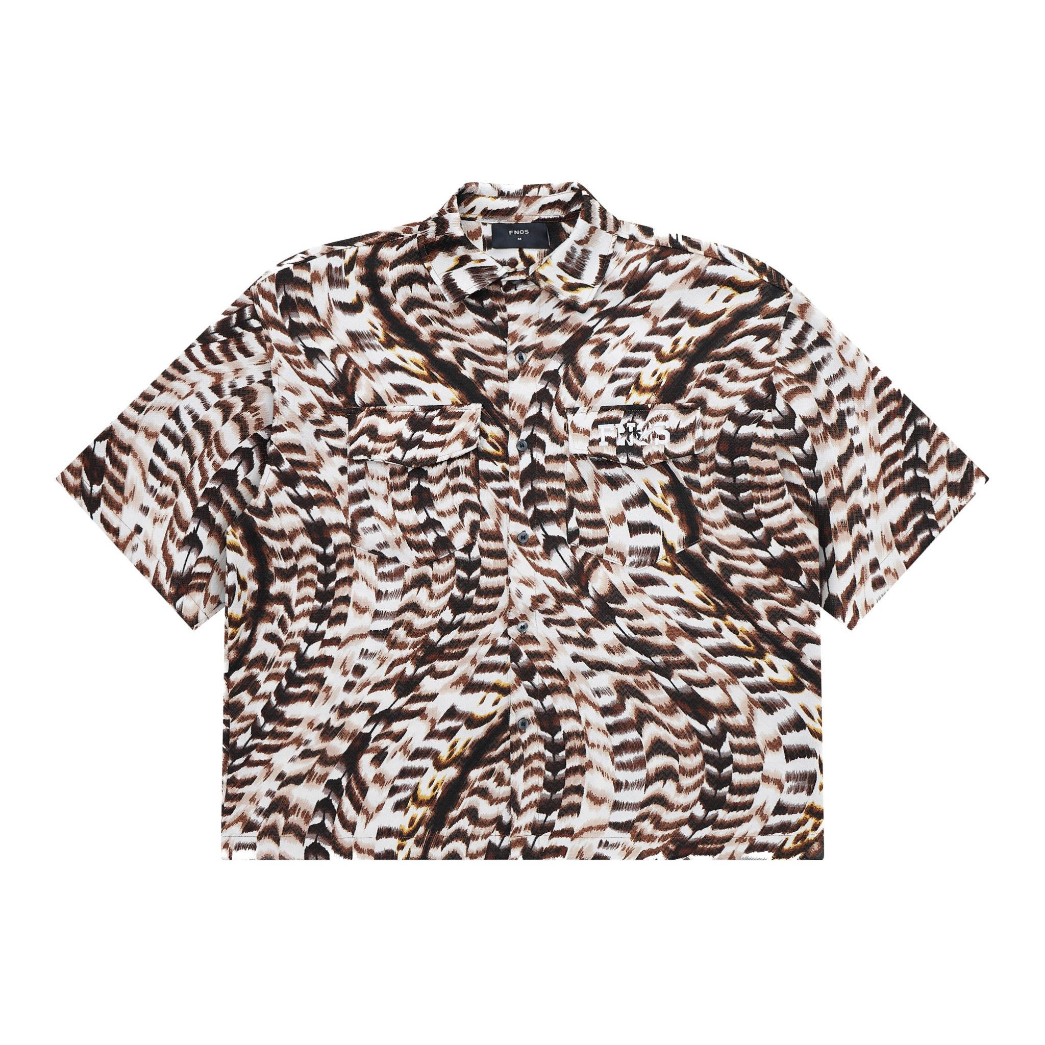 SH4 - SHORT-SLEEVE SHIRT WITH FEATHER-LEAF PATTERN