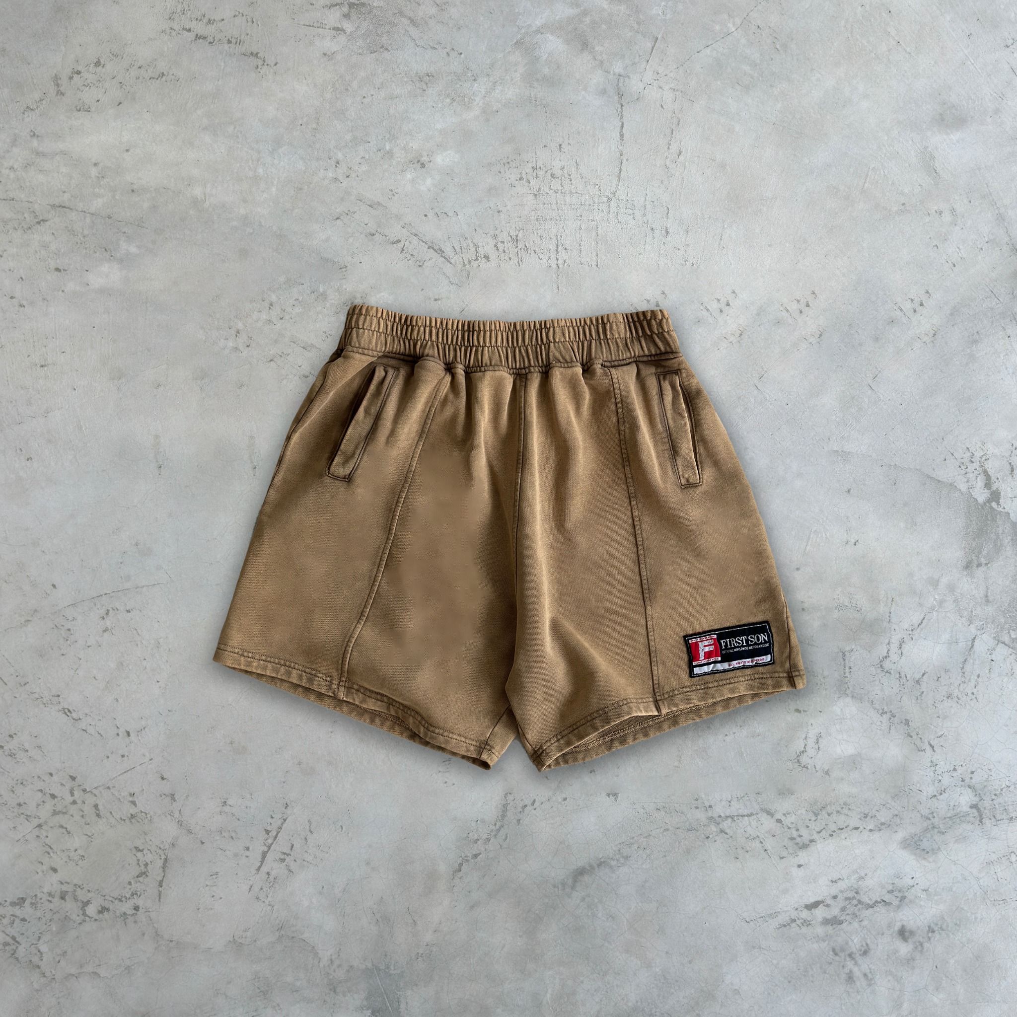 SNW3 - 'ACTIVE' WASHED SHORTS - SAND
