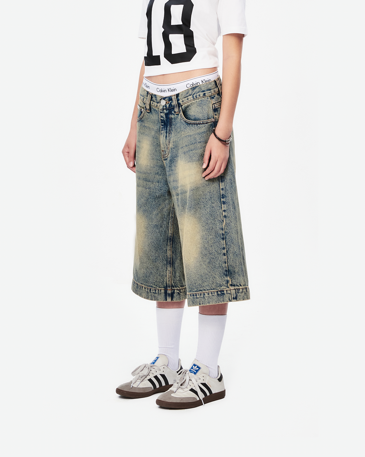 BSJ2 - 'VIDA ESTATICA' BAGGY JORTS - LIGHT WASH